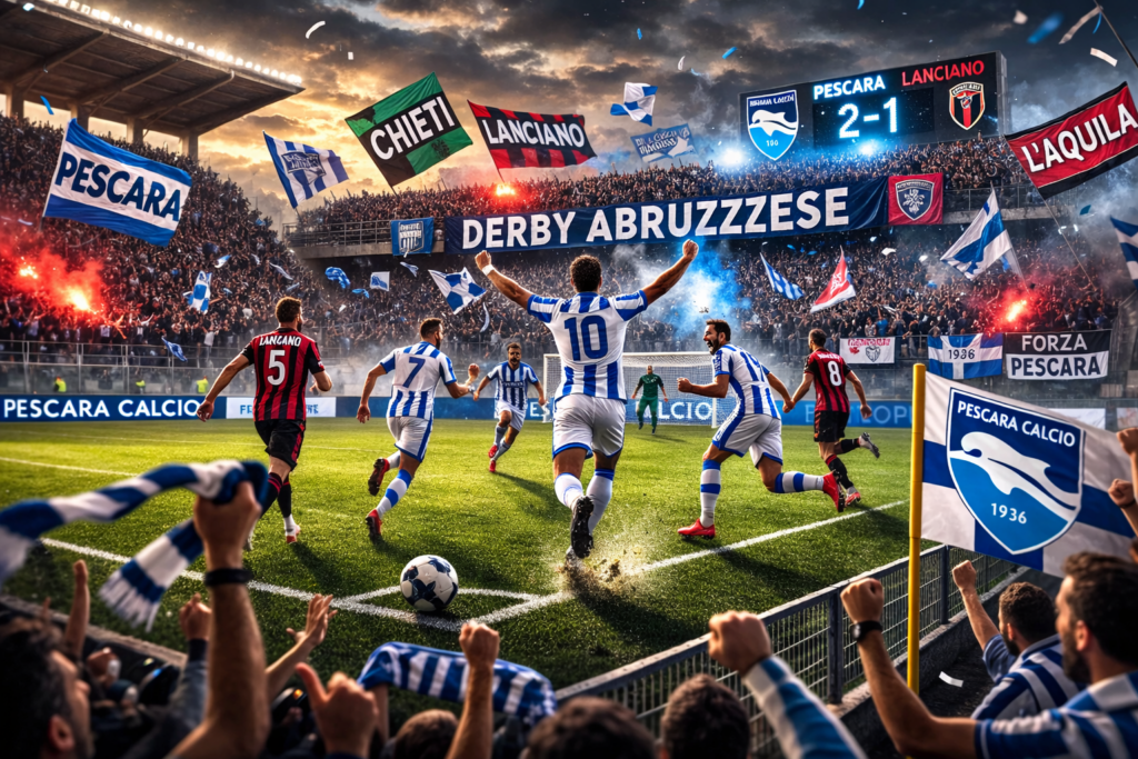 immagine intelligenza artificiale Derby storici del Pescara Calcio