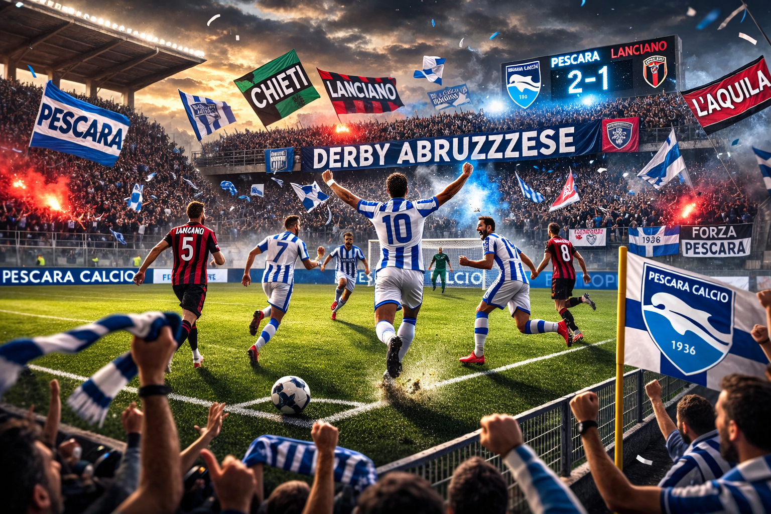 immagine intelligenza artificiale Derby storici del Pescara Calcio
