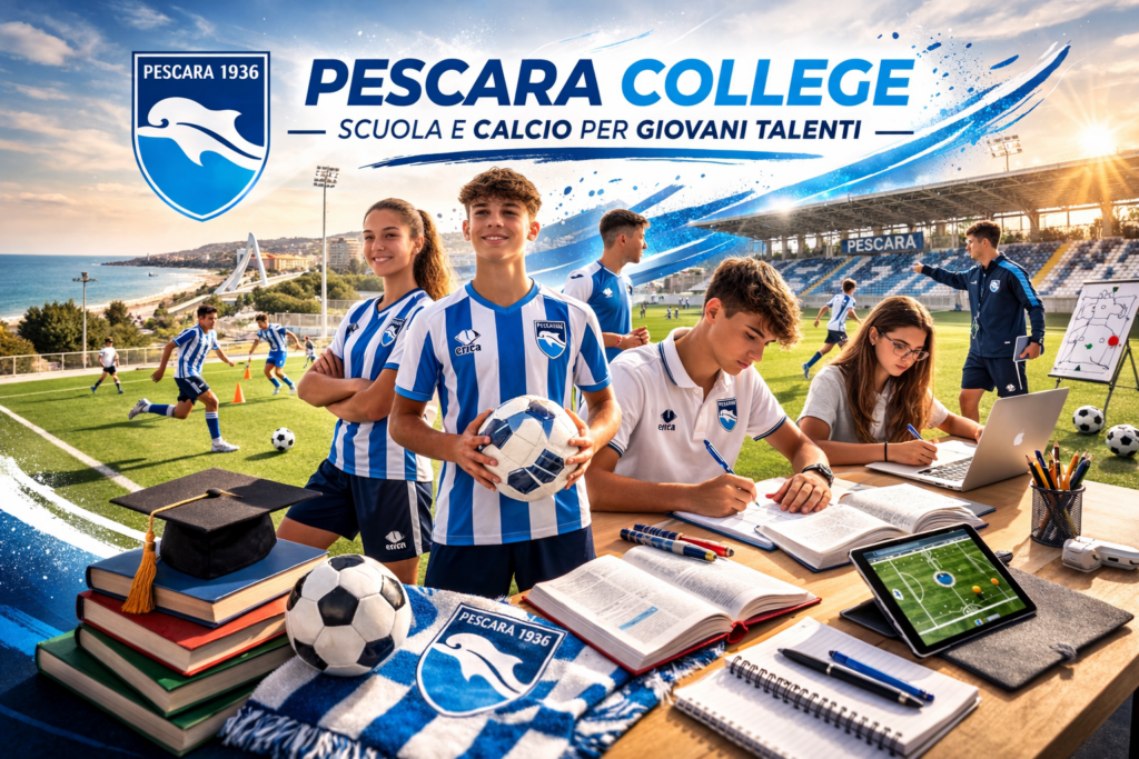 Studenti del Pescara College tra studio e allenamento calcistico a Pescara