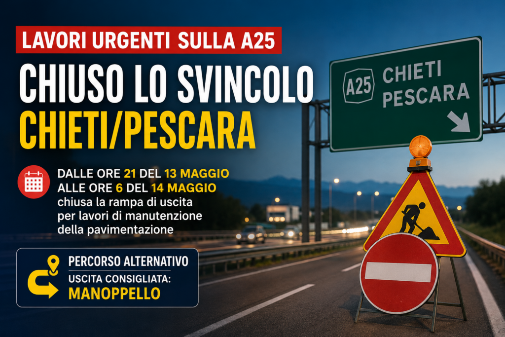 Chiuso lo svincolo Chieti Pescara