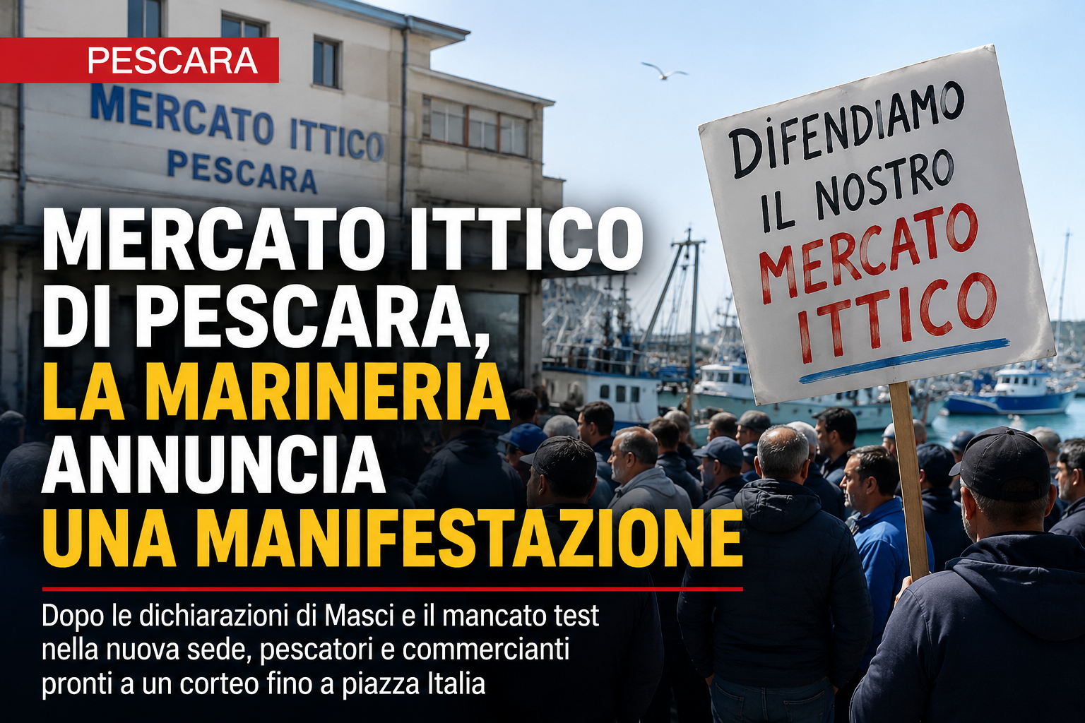 protesta mercato ittico di Pescara